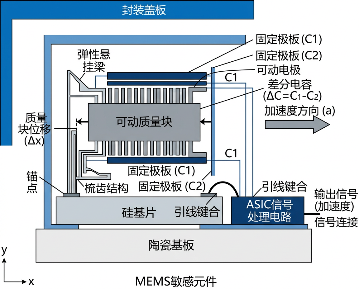 MEMS 电容式加速度计结构